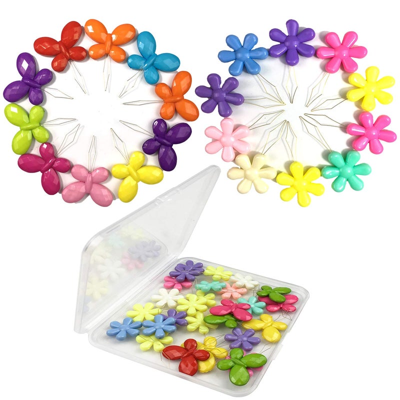 Weabetfu Latest 30 Pieces Needles Threaders with Clear Box,20pcs Flower and 10pcs Butterfly Durable Sewing Needle Threader for Hand Sewing and Needle Threaders for Embroidery(Random Colors) - Image 1